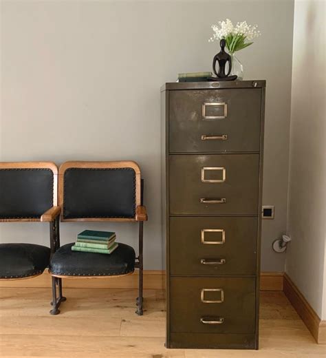 antique steel file cabinet